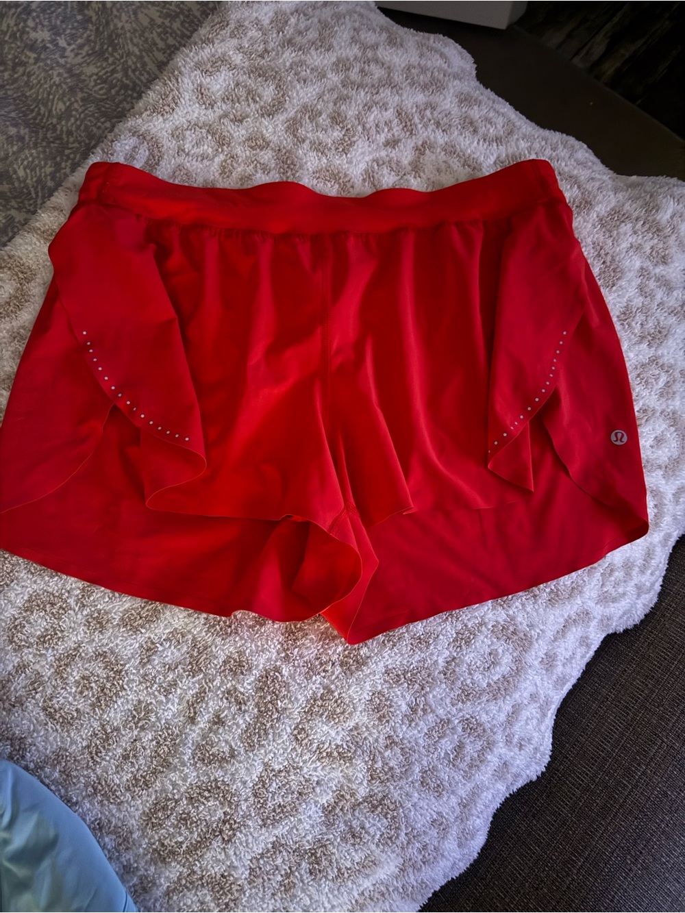 lululemon athletica Red Athletic Ruffle-Accent Shorts